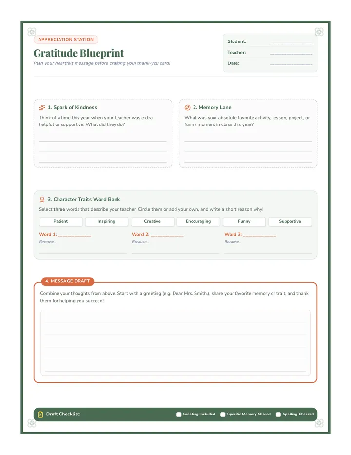 Gratitude Blueprint Worksheet