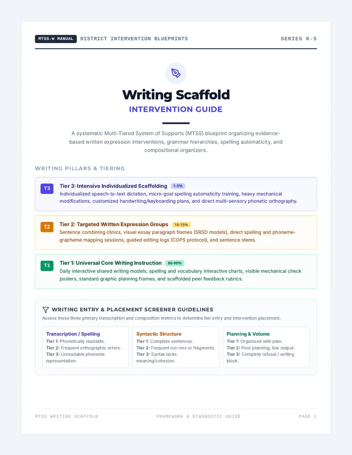 Writing Scaffold Intervention Guide