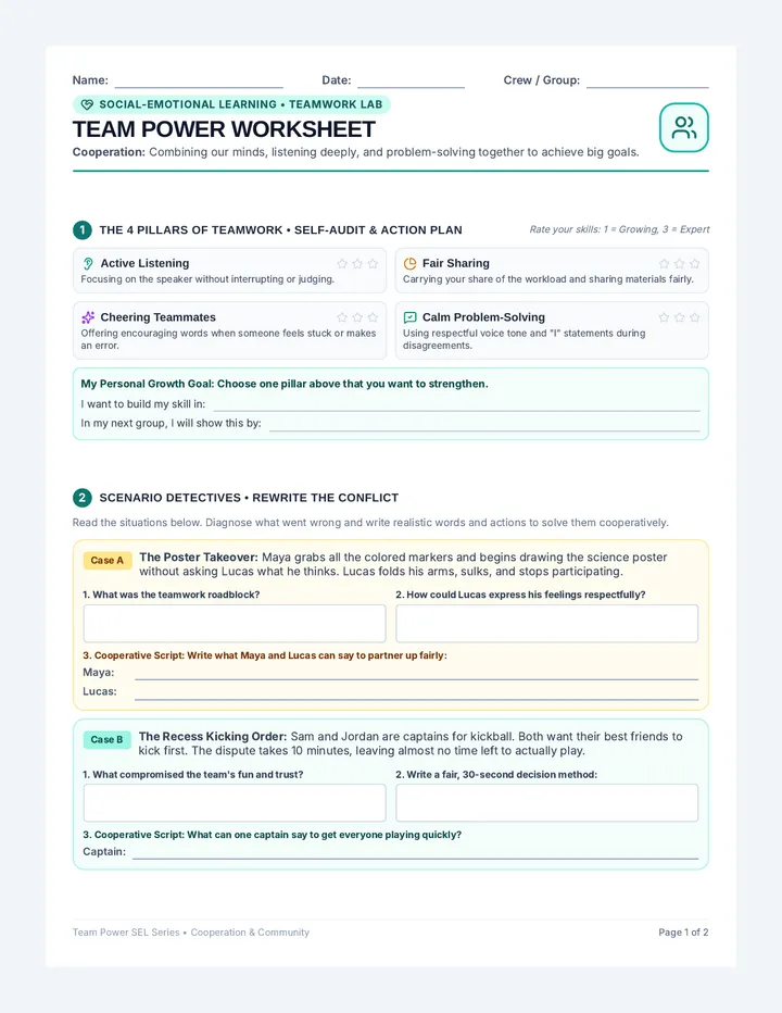Team Power Worksheet