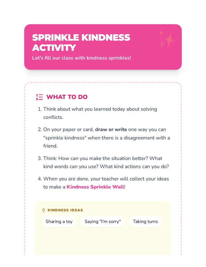 Sprinkle Kindness Activity Handout