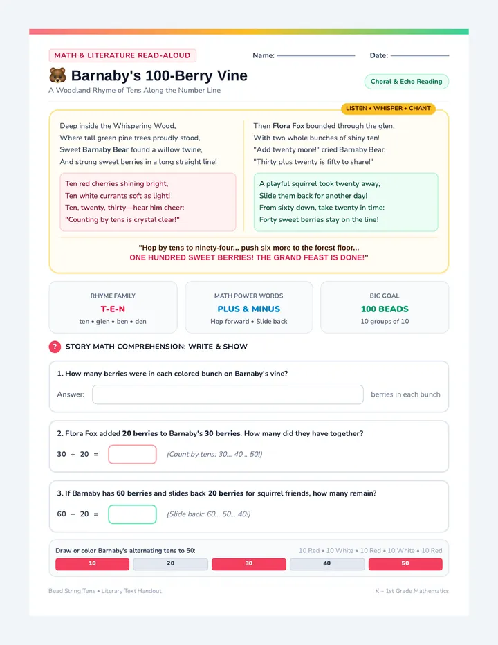 Bead Berry Rhyme Handout