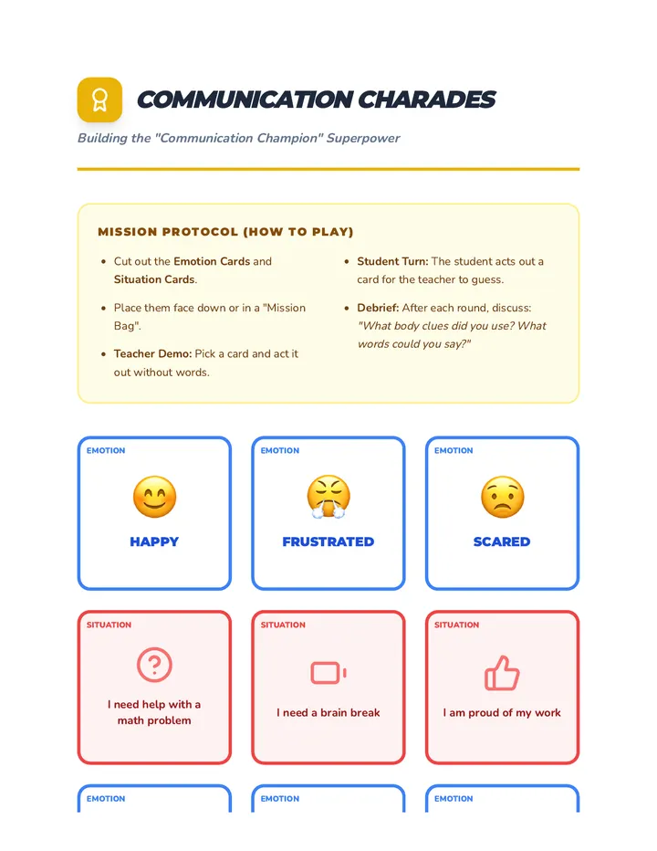 Communication Charades Game