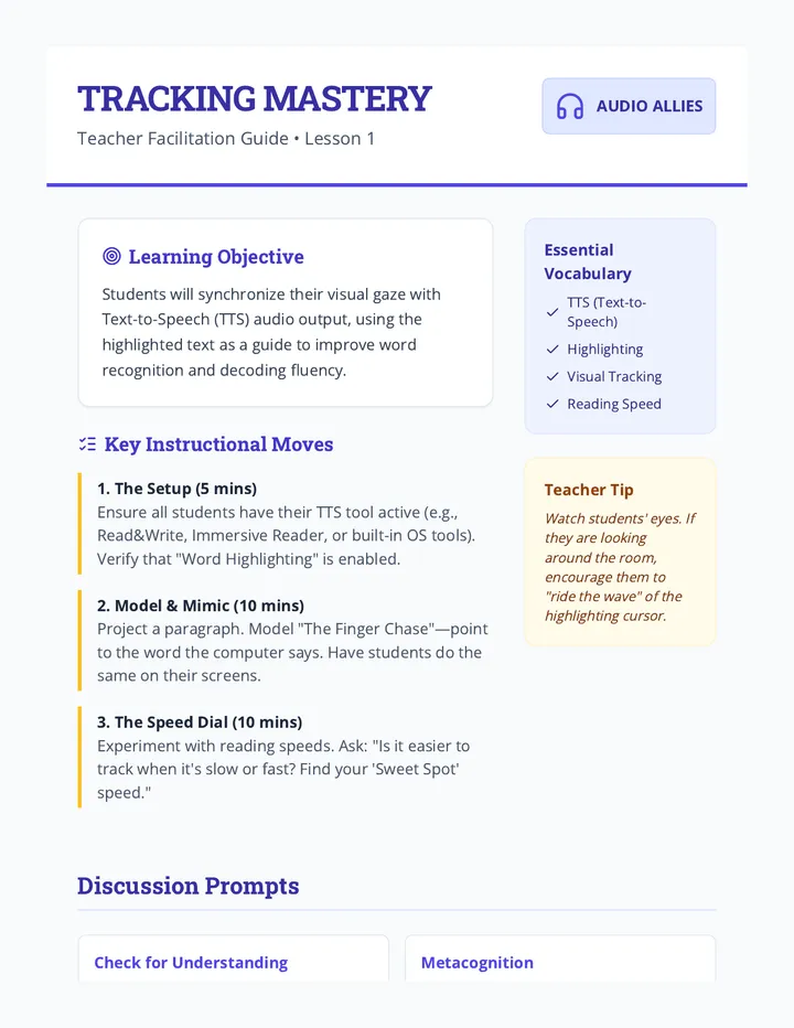 Tracking Mastery Teacher Guide
