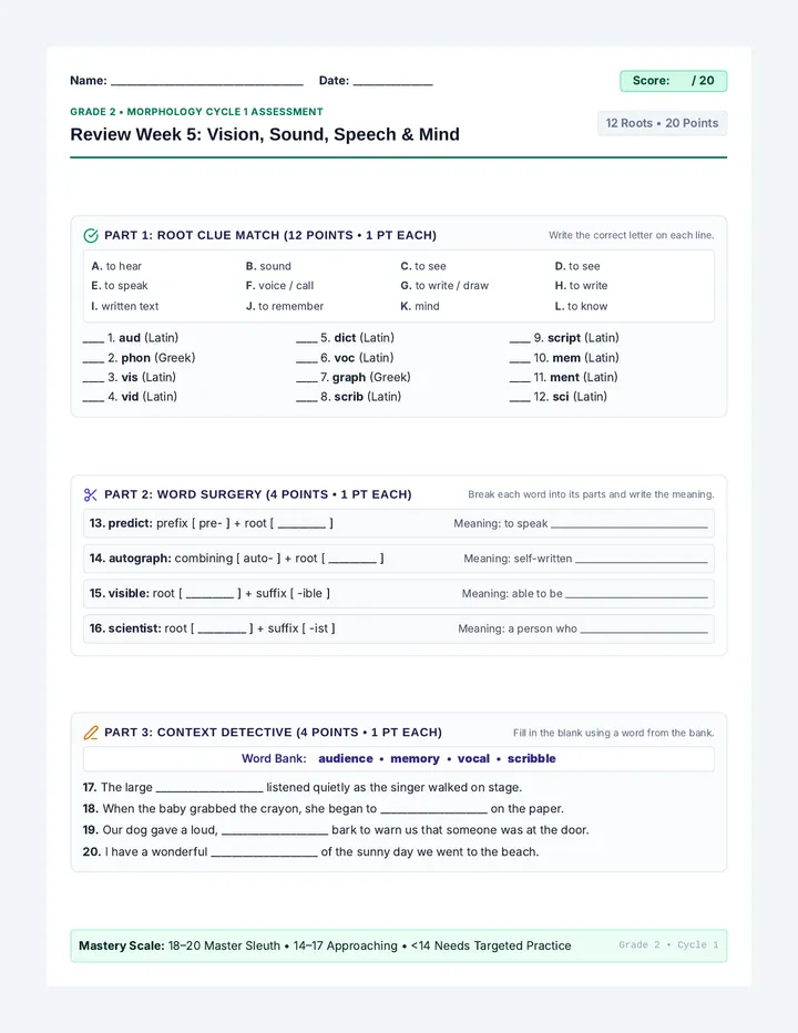 Grade Two Diagnostic Assessments
