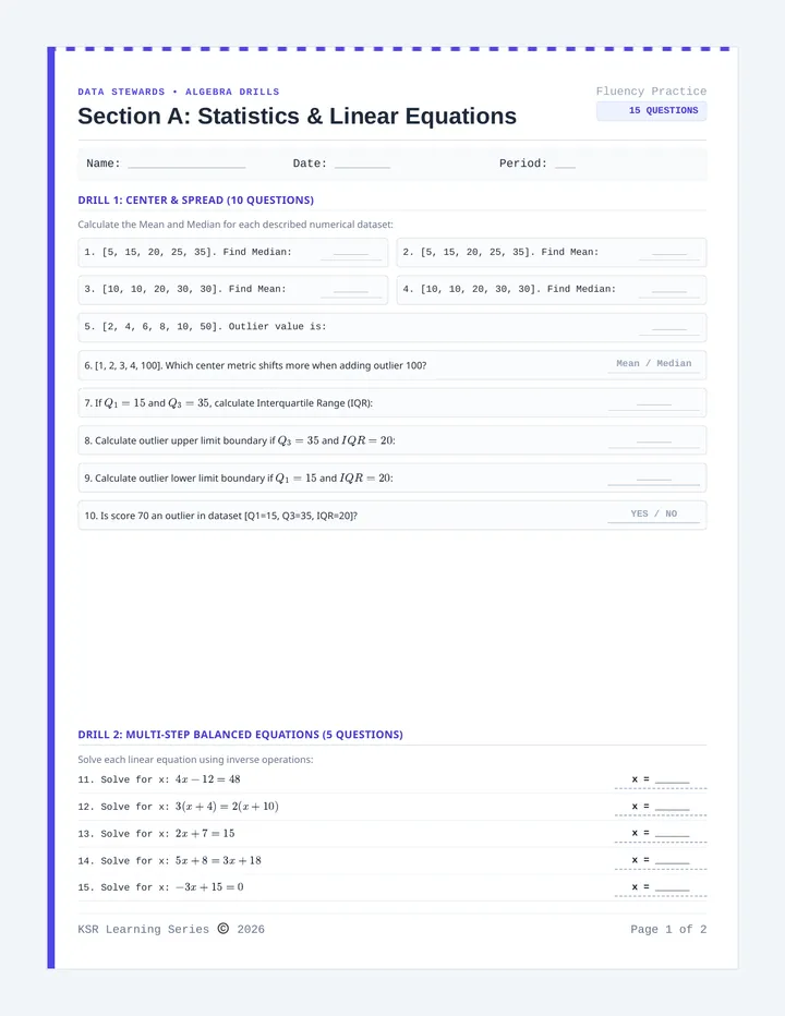 Data Stewards Drill Sheets
