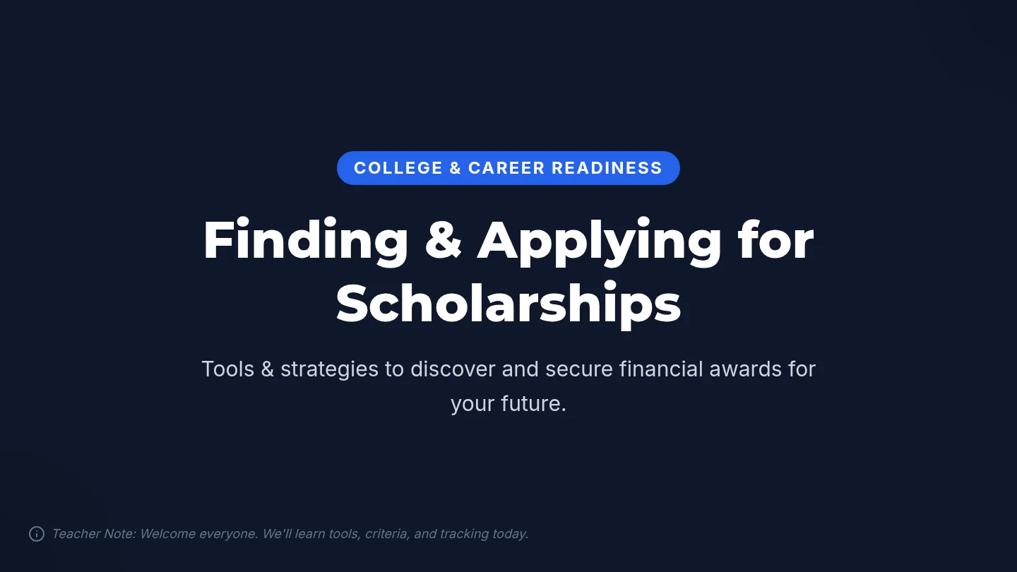 Finding & Applying for Scholarships Slides