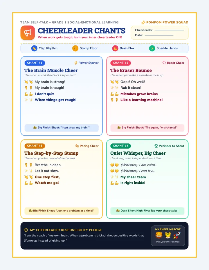Cheerleader Chant Sheet