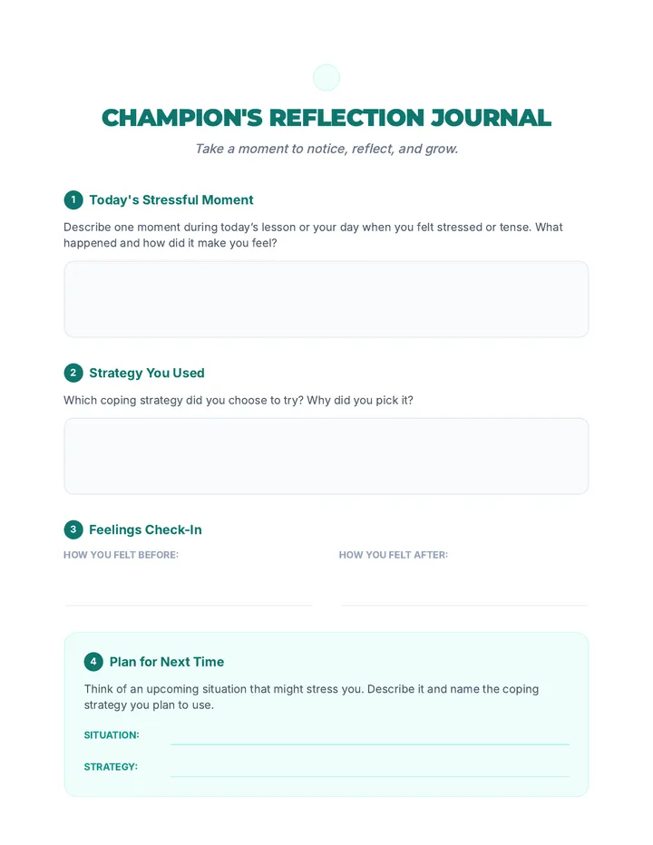 Reflection Journal Template