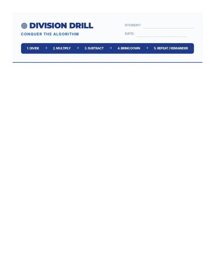 Division Drill Worksheet