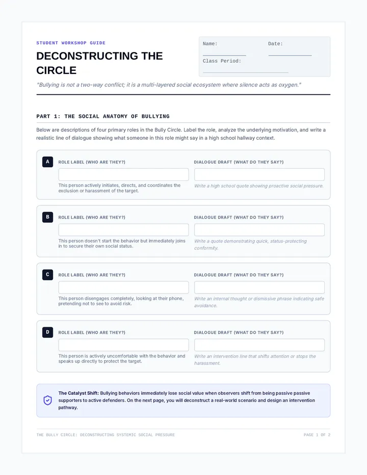 Bully Circle Mapping Activity