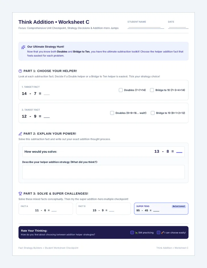 Think Addition Worksheet C