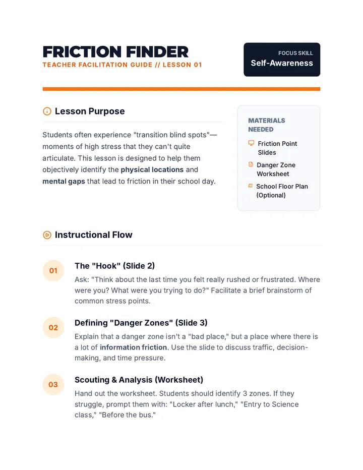 Friction Finder Teacher Guide