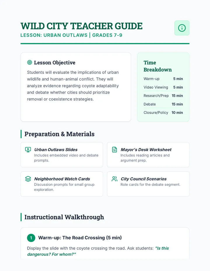 Wild City Teacher Guide