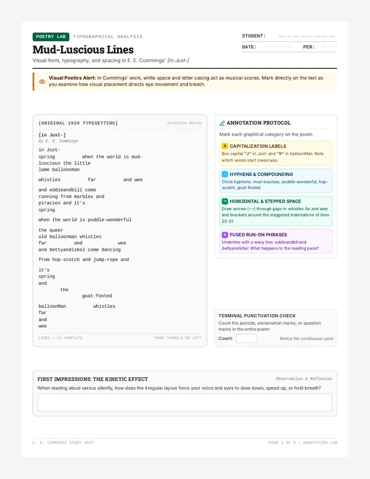 Mud Luscious Analysis Worksheet