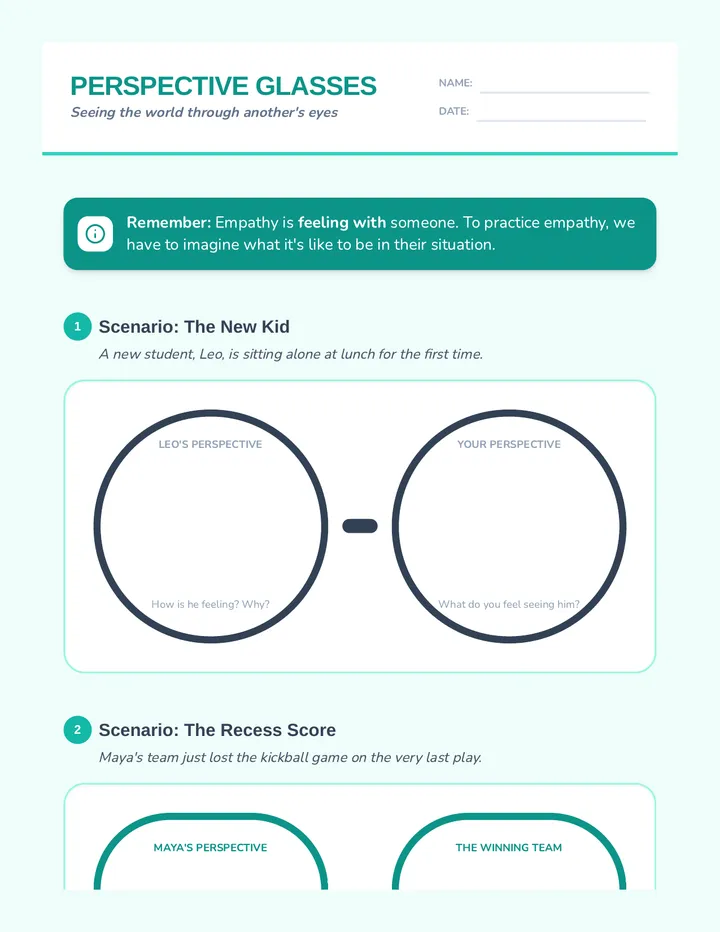 Perspective Glasses Worksheet