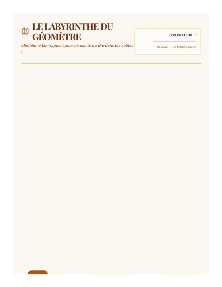 Le Labyrinthe du Géomètre Worksheet