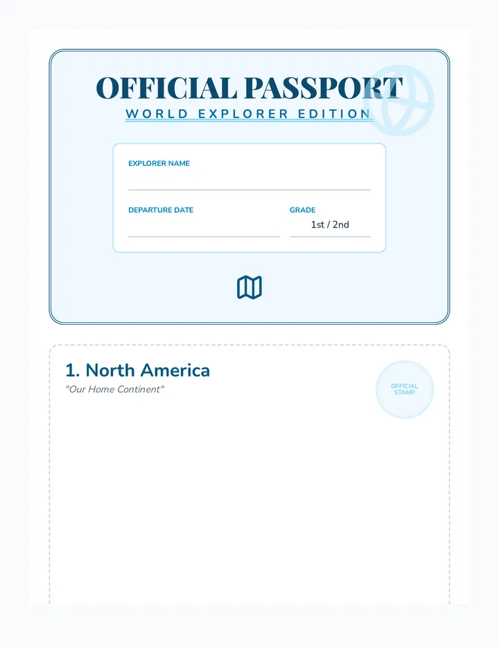 Continent Passport Booklet