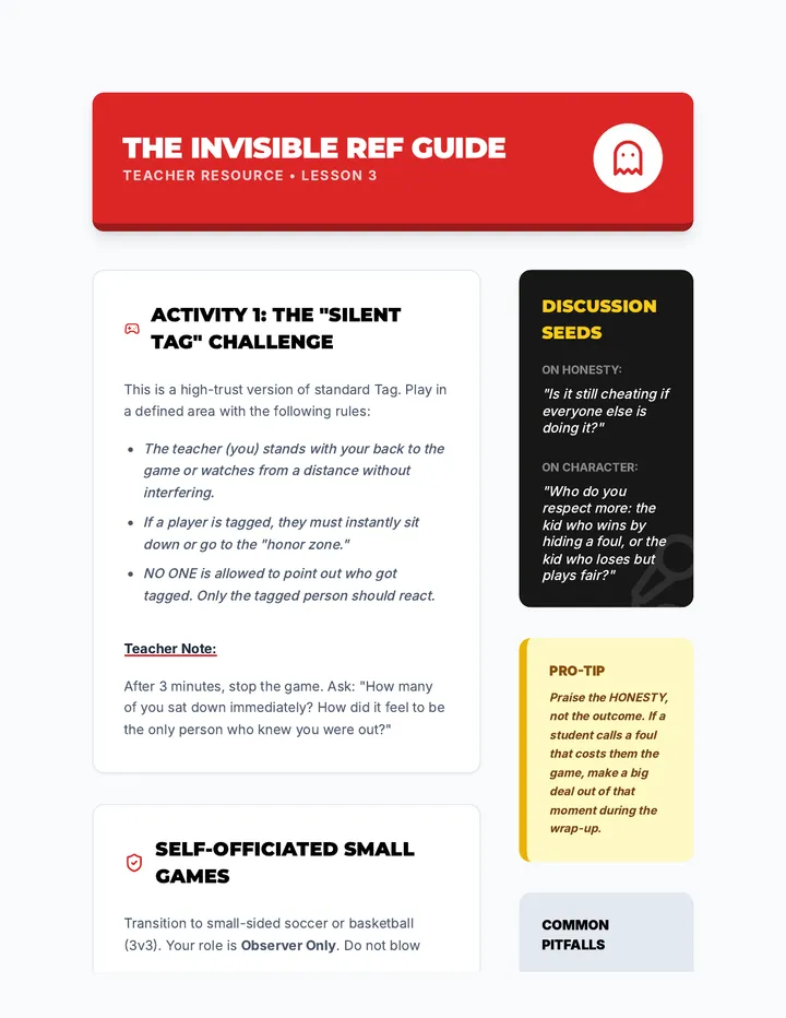 Self-Officiating Teacher Guide