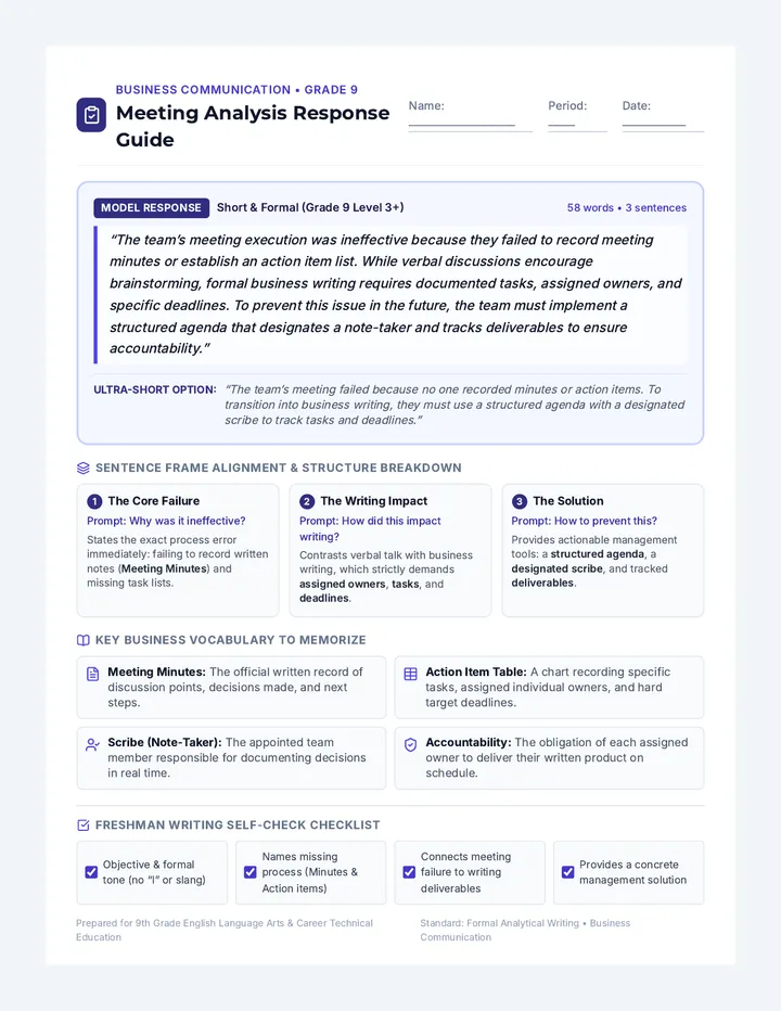 Meeting Analysis Response Guide