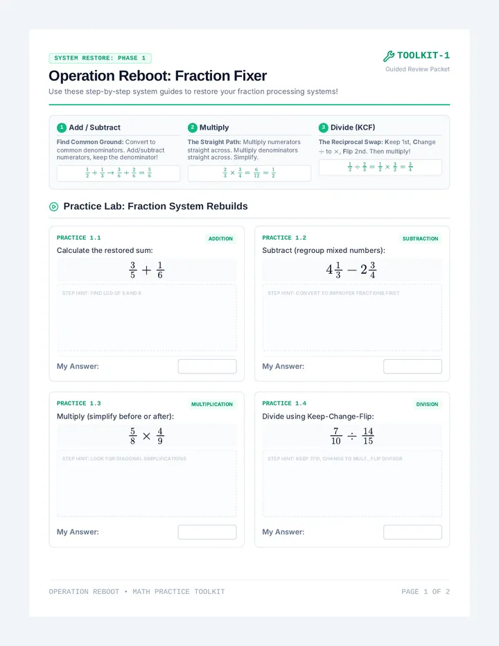 Fraction Decimal Toolkit