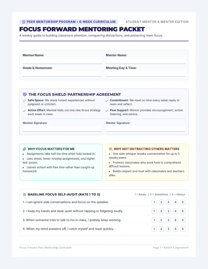Focus Mentoring Packet