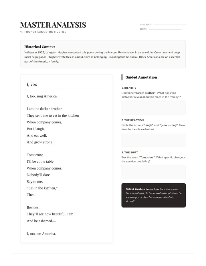 Stronger Brother Analysis Worksheet