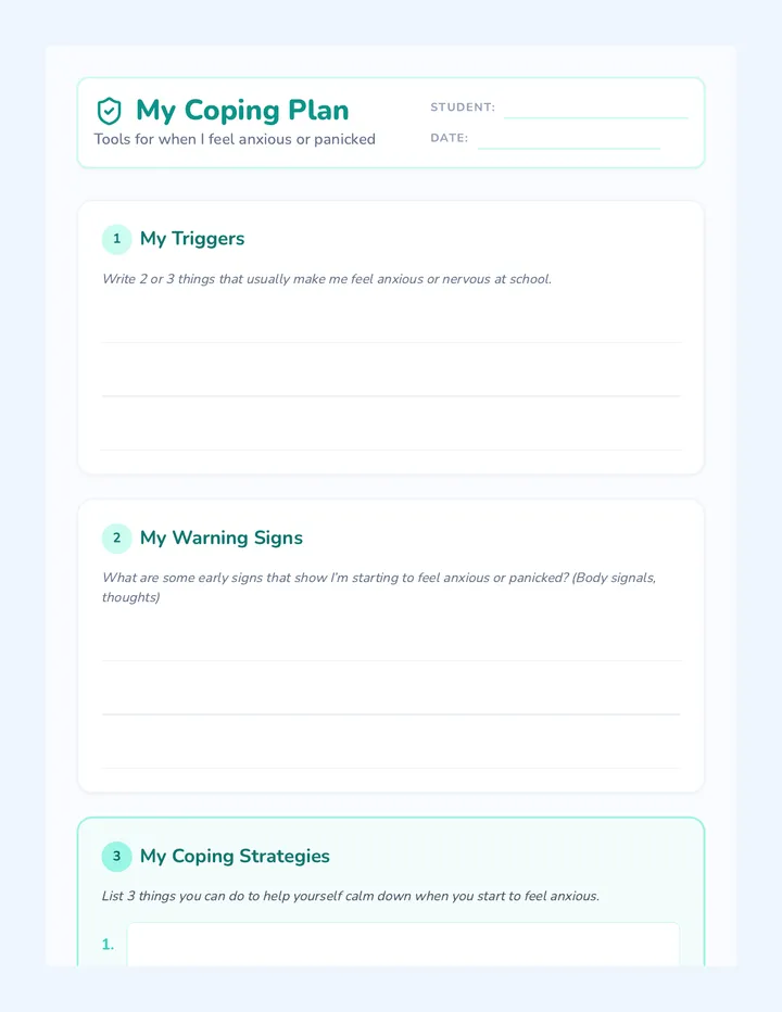 Coping Plan Worksheet