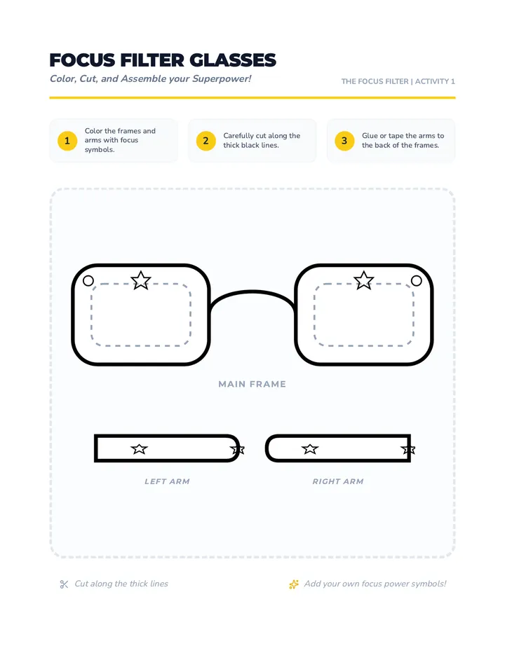 Focus Glasses Craft Template