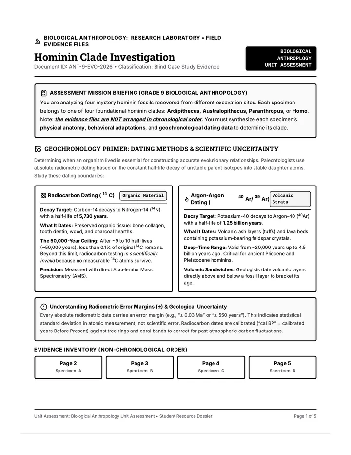 Mystery Fossil Dossier