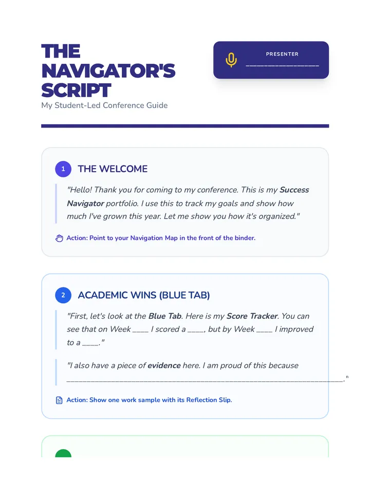 Conference Script and Guide Handout