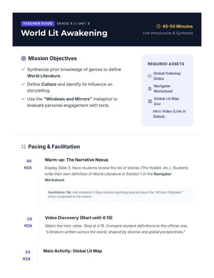 World Lit Teacher Guide