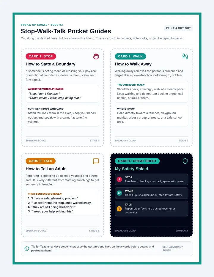 Stop Walk Talk Reference Cards