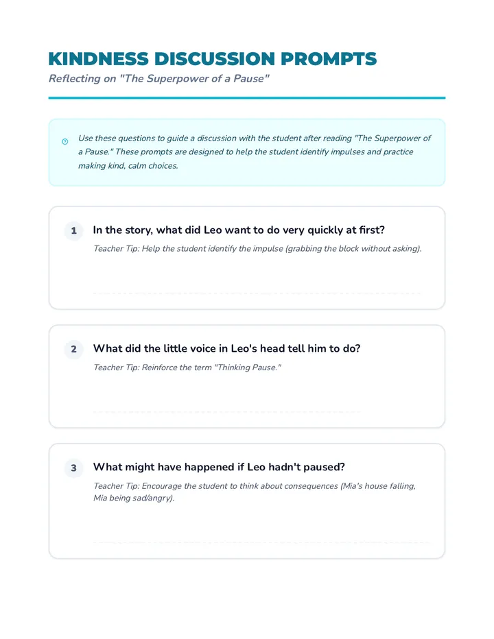 Kindness Discussion Prompts