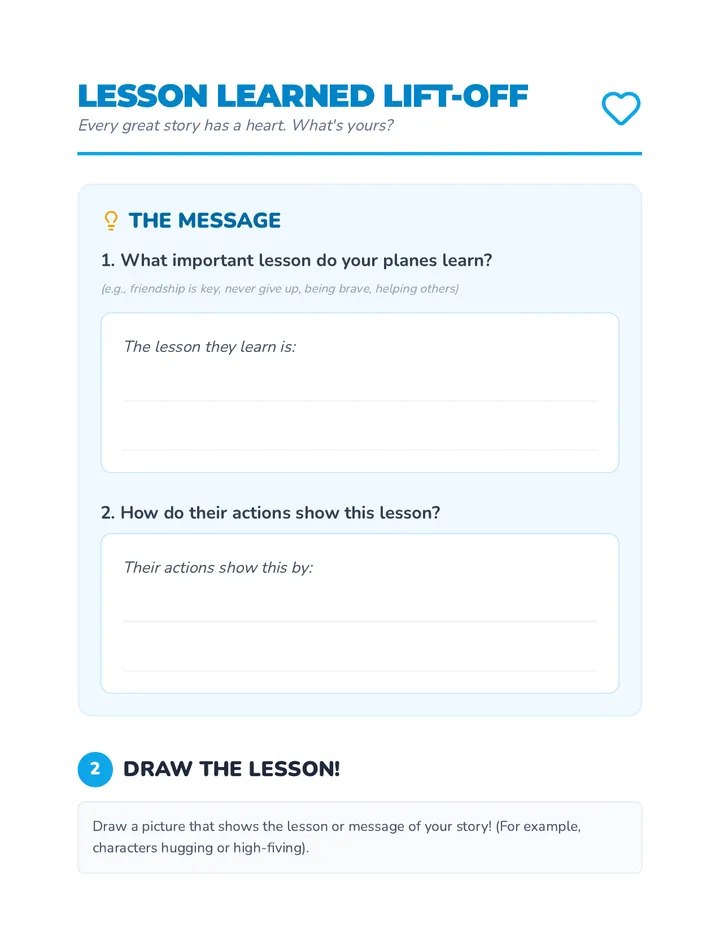 Lesson Learned Lift Off Worksheet