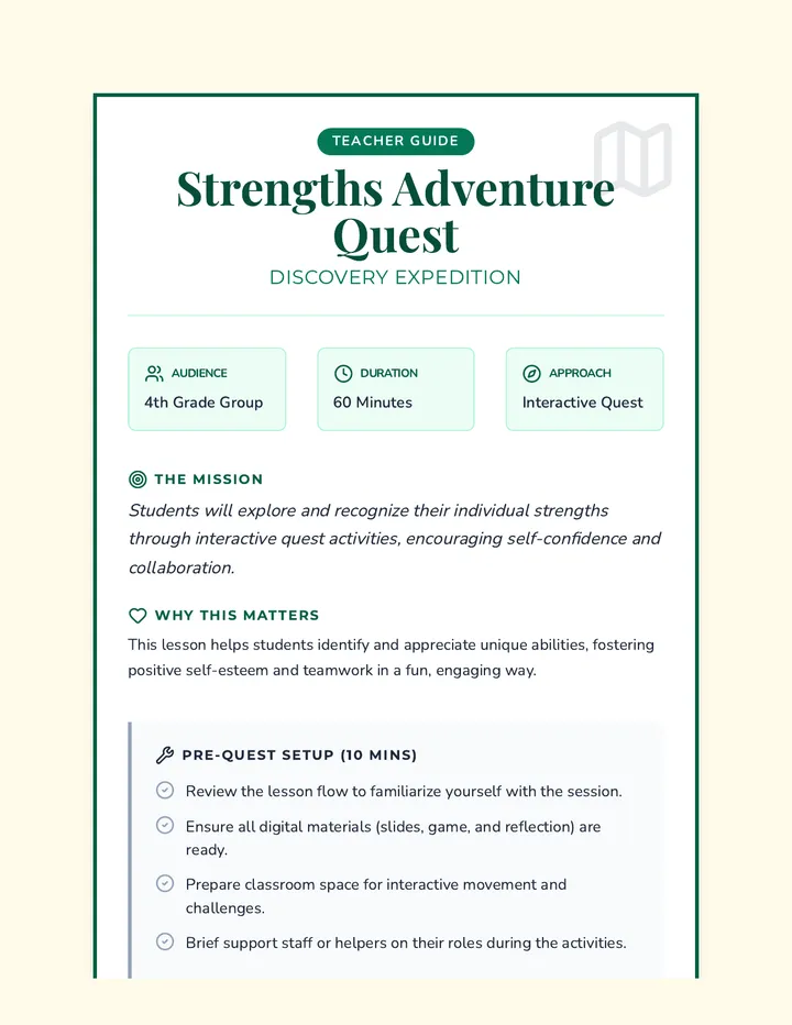 Adventure Quest Lesson Plan