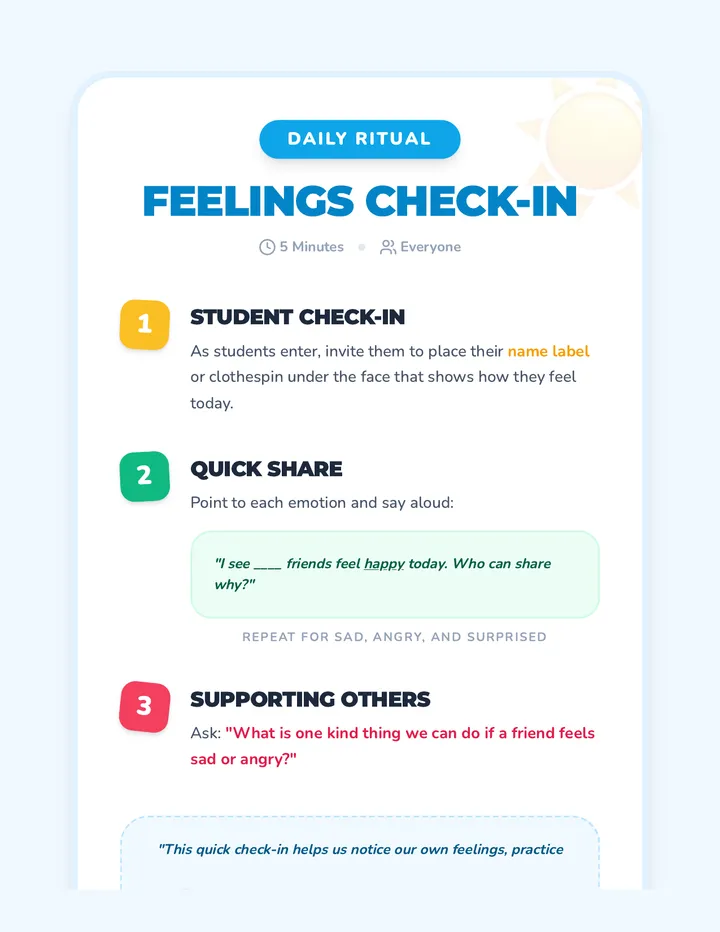 Feelings Check-In Warm-up