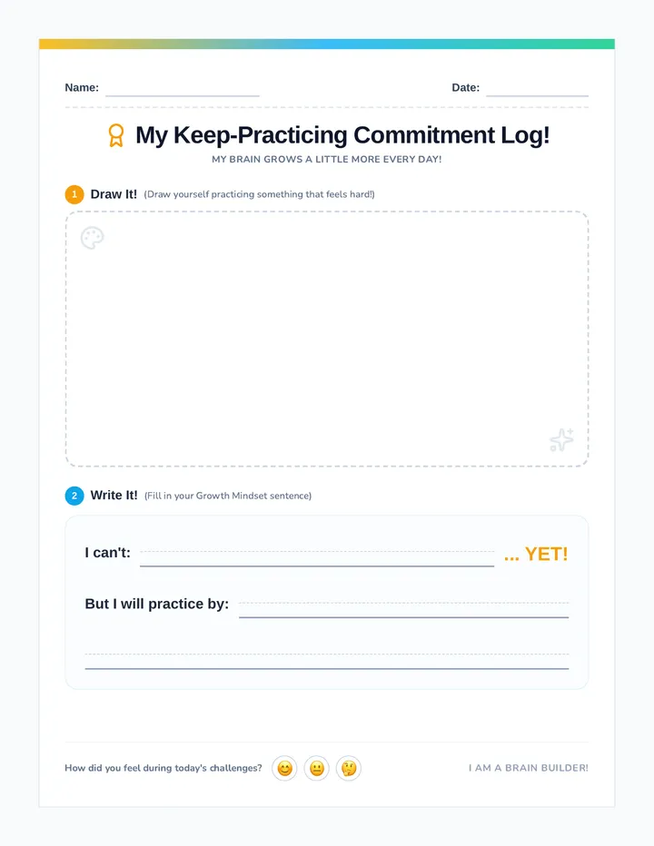 My Keep Practicing Commitment Log