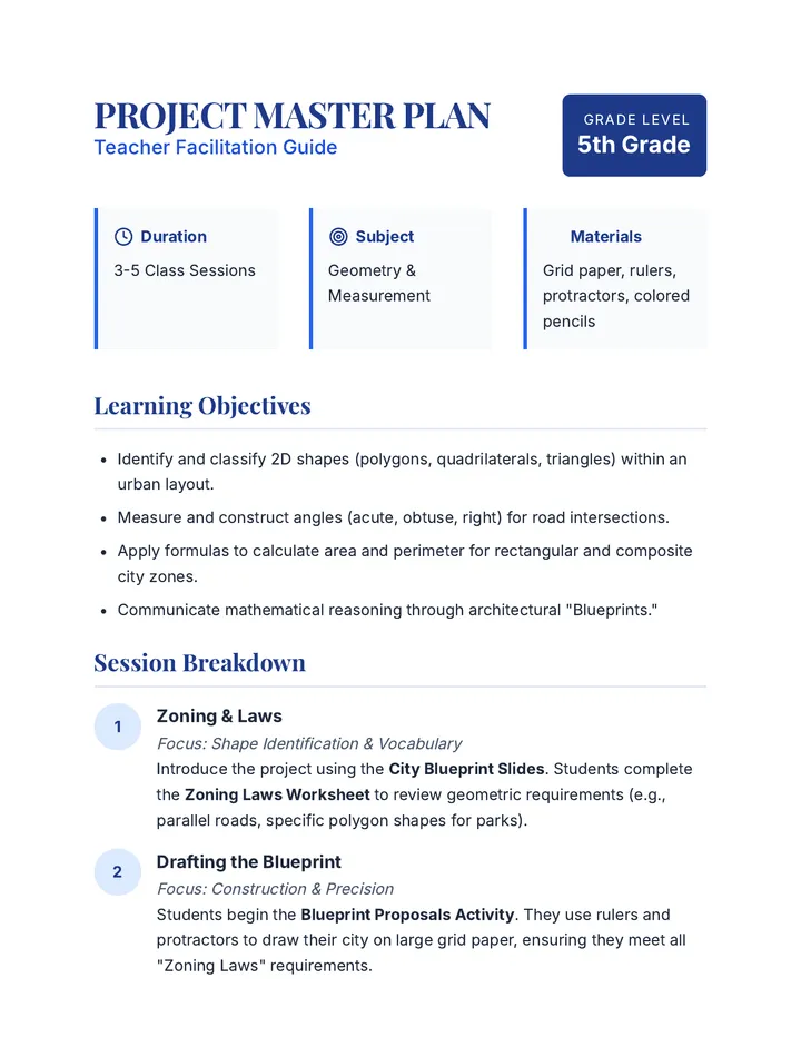 Planner Guide Teacher Resource