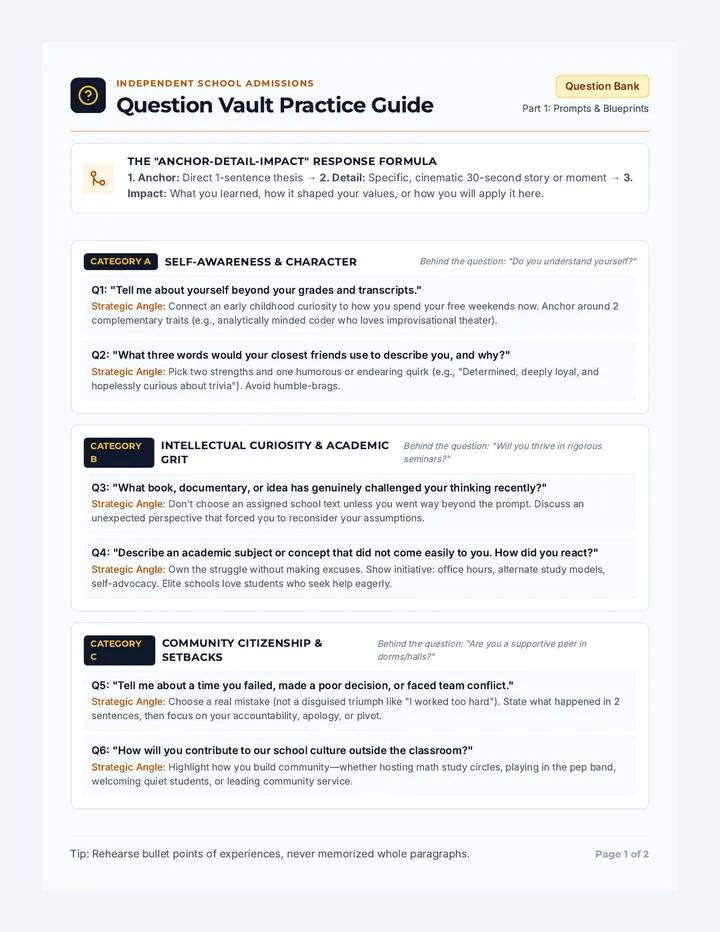 Question Vault Practice Guide