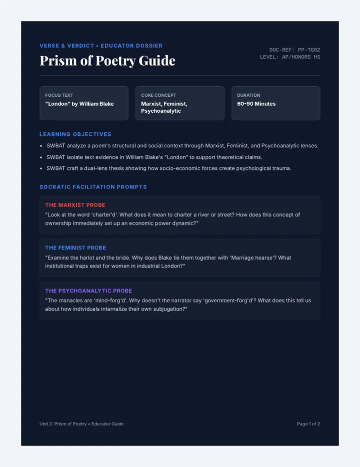 Prism of Poetry Teacher Guide