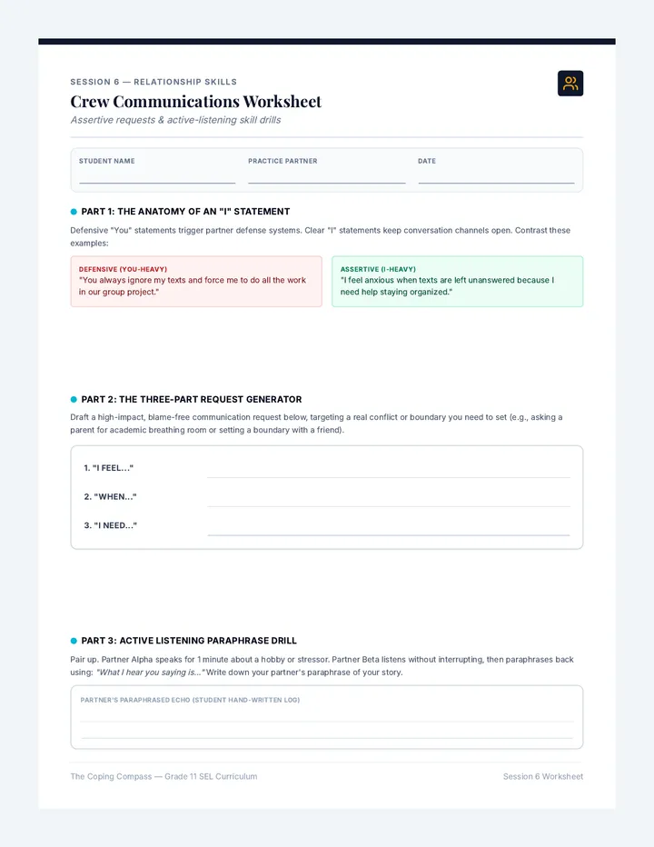 Session 6 Crew Communications Worksheet
