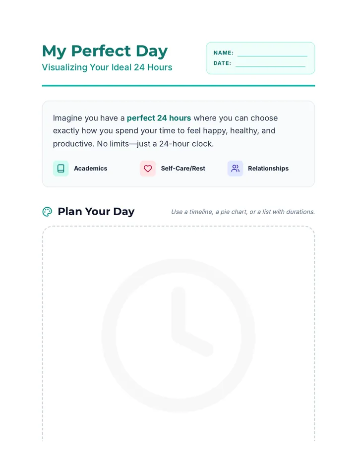 Perfect Day Planning Activity