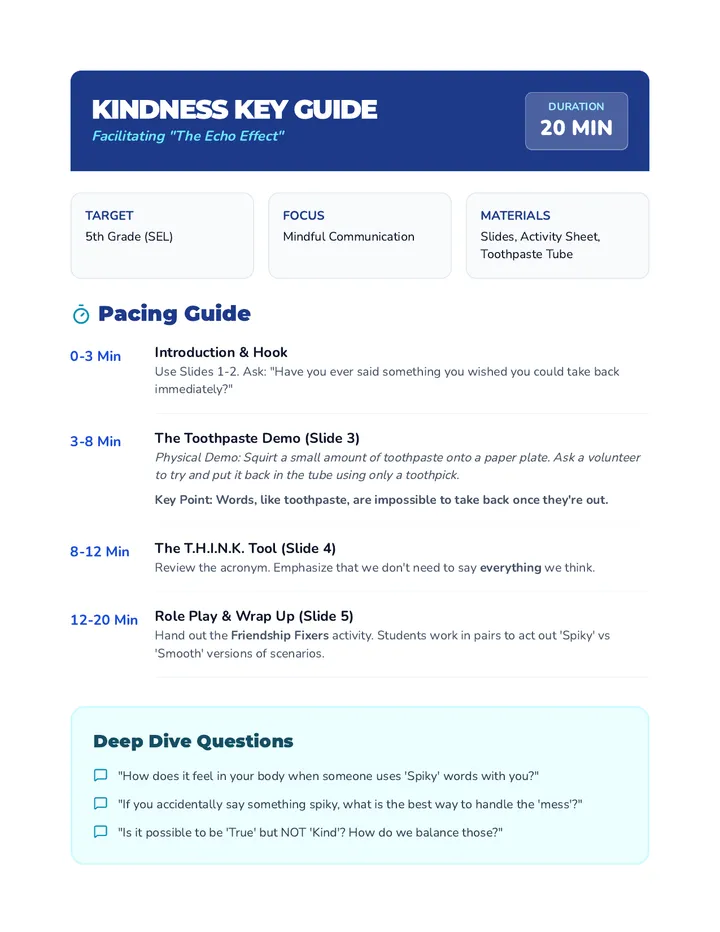 Kindness Key Teacher Guide