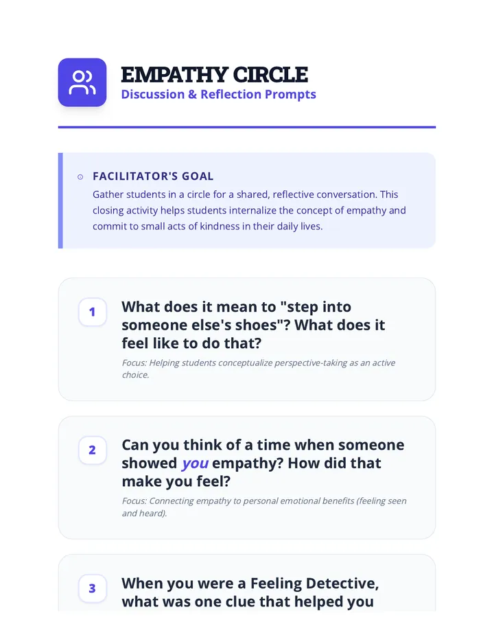 Empathy Circle Discussion Prompts