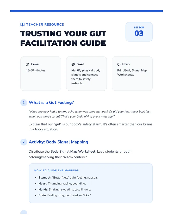 Trusting Your Gut Teacher Guide