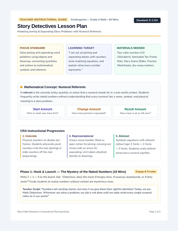 Story Detectives Lesson Plan