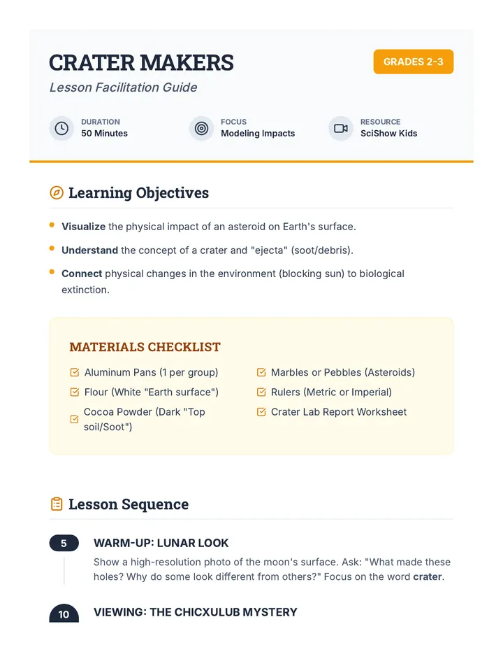 Crater Makers Teacher Guide