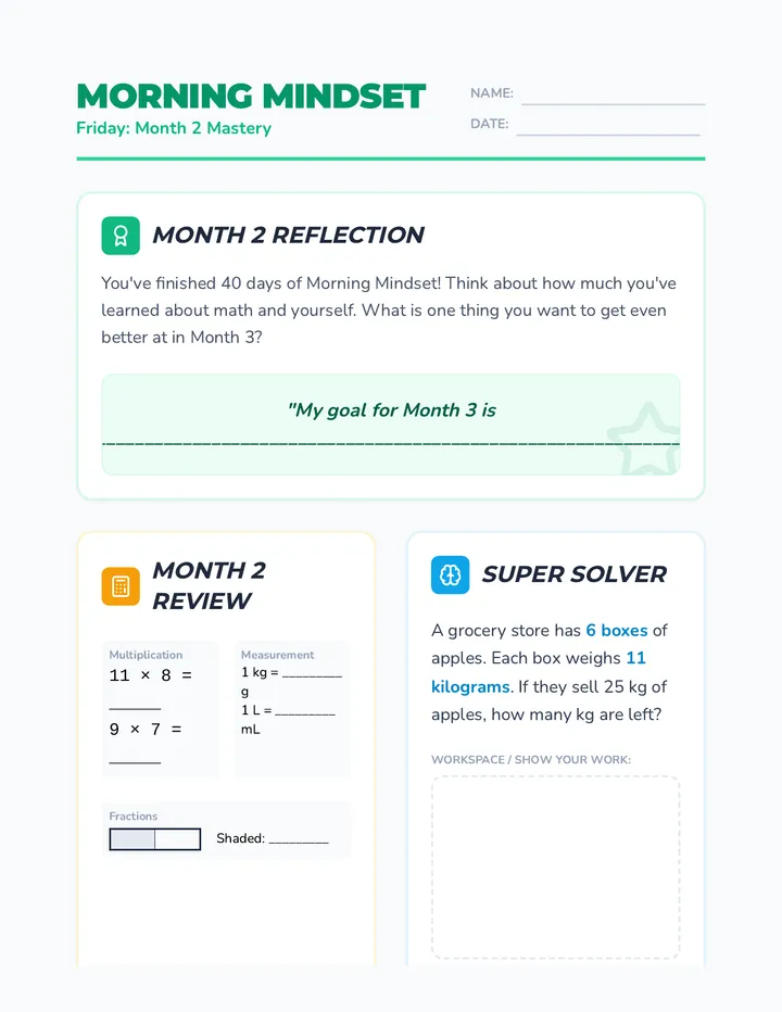 Friday Month 2 Week 4 Worksheet
