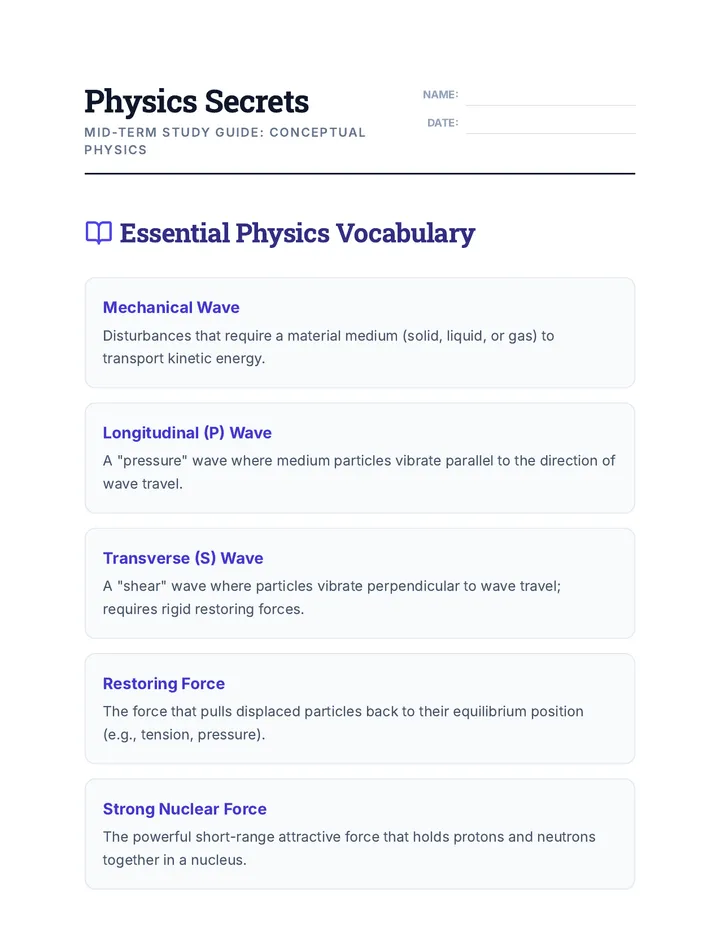 Physics Secrets Study Guide