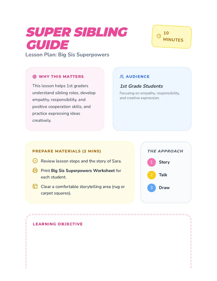 Super Sibling Guide Lesson Plan